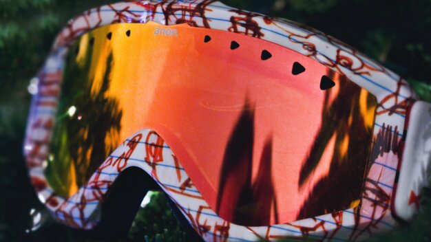 Anon ski goggles with orange lens