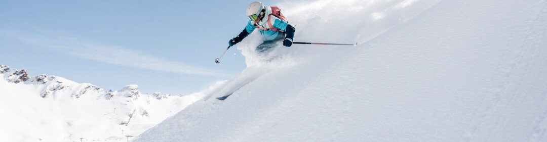 Skier in deep snow