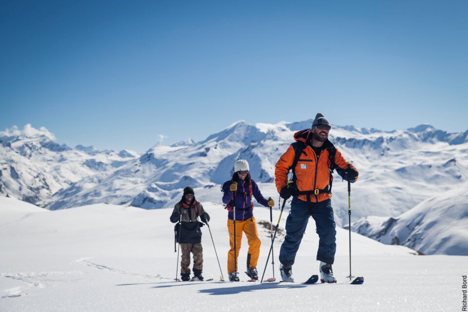 Group of ski tourers in snowy mountain landscape. | © Val d'Isère Tourisme | Richard Bord
