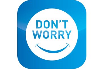 Blue smiley with the text 'Don't Worry'