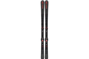 Une paire de skis Atomic Redster S9 avec fixations.