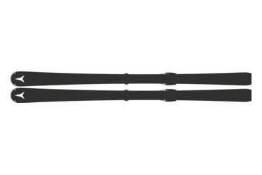 Deux skis noirs avec fixations