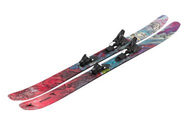 Une paire de skis Atomic Bent 110 avec fixations.