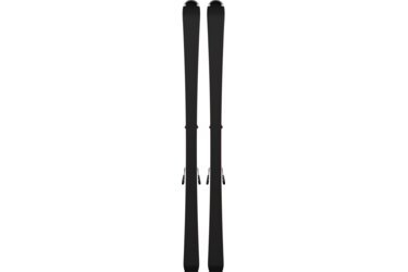 Deux skis noirs avec fixations