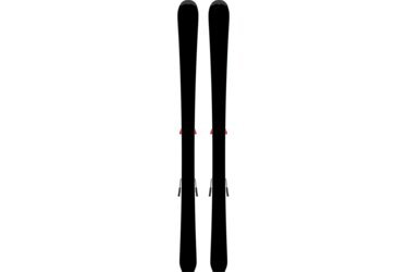 Deux skis noirs avec fixations