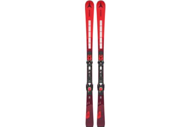 Paire de skis Atomic Redster rouges avec fixations