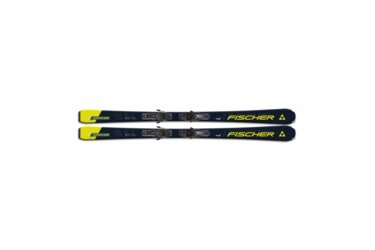 Une paire de skis Fischer Supercomp avec fixations