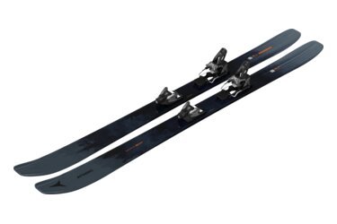 A pair of Atomic Maverick 105 CTI skis with bindings.