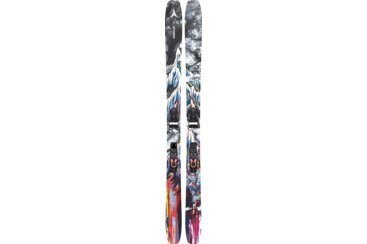 Paar Atomic Ski mit farbenfrohem Design.