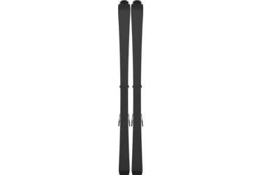 Paire de skis noirs avec fixations.