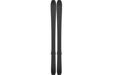 Deux skis noirs côte à côte.