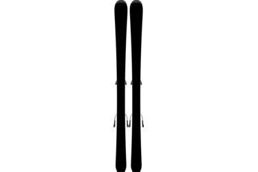 Pair of skis with bindings