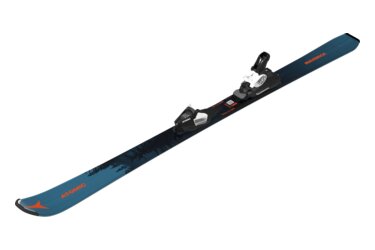 An Atomic Maverick ski with bindings.