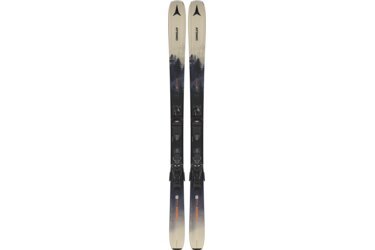 Ein Paar Atomic Maverick 84 Ski mit Bindungen