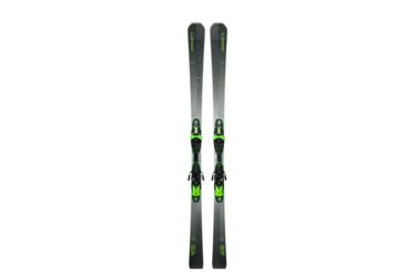A pair of Elan Primetime 55 skis with bindings.