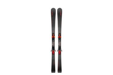 Une paire de skis Elan Wingman 76 C avec fixations.