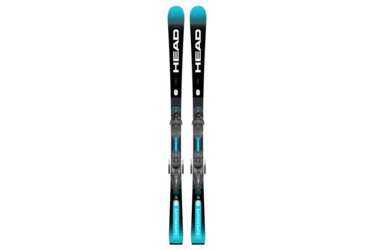 Deux skis Head e-Speed Supershape avec fixations