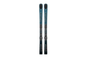 A pair of blue Kästle MX74 skis with bindings.