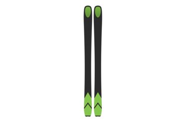 A pair of green and black skis.