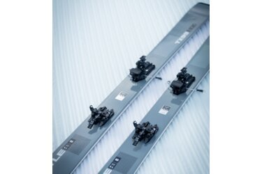 A pair of touring skis on snow