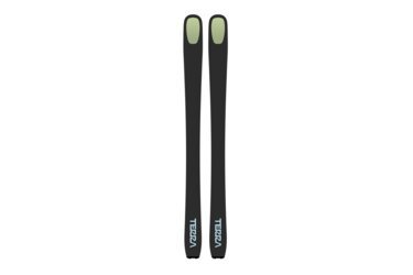 Deux skis noirs avec un accent vert à la pointe