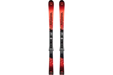 Pair of Rossignol Hero Junior Pro skis with bindings.