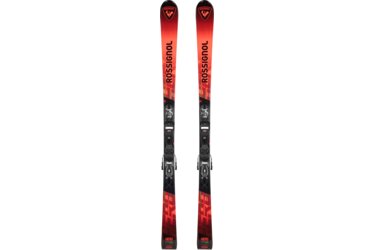 Pair of Rossignol Hero Junior Pro skis with bindings.