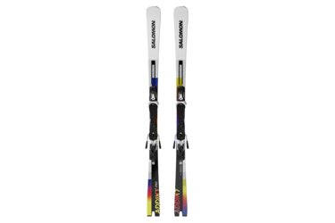 Two Salomon Addikt Pro skis with bindings.
