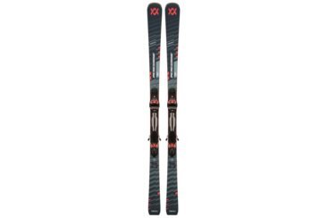 Une paire de skis Völkl Peregrine 72 avec fixations