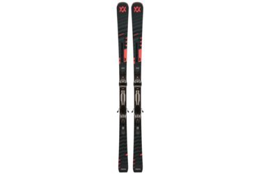 Ein Paar Völkl Peregrine 72 Ski mit Bindungen