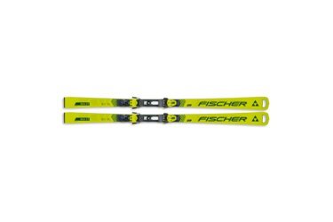 Ein Paar gelbe Fischer RC4 CT Skier.