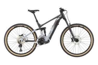 BIXS electric mountain bike, side view.