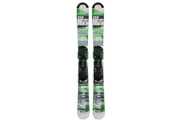 Pair of TECNO Pro Apex 180 skis with bindings.