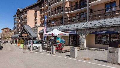 Building with shops in a ski resort