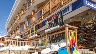 Ski shop in a winter resort
