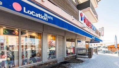 Ski rental and Intersport shop in a ski resort.