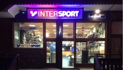 Intersport store at night
