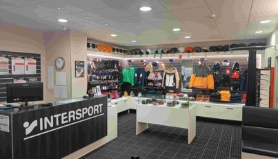 Interior view of an Intersport store