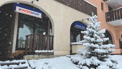 Intersport shop and rental in the snow.