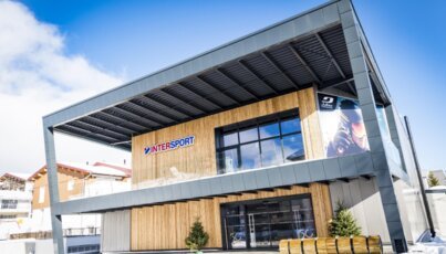 Intersport store in a modern building.