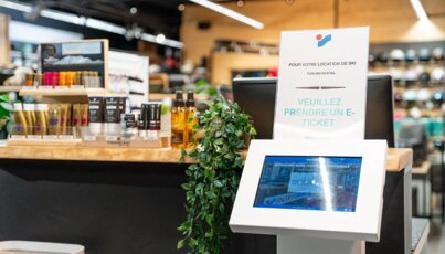 Ski rental ticket kiosk